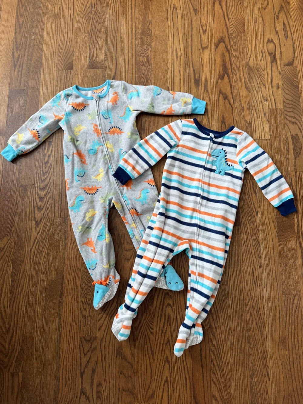 Absorba Zip-up Fleece Footed Dinosaur Pajamas, size 2T